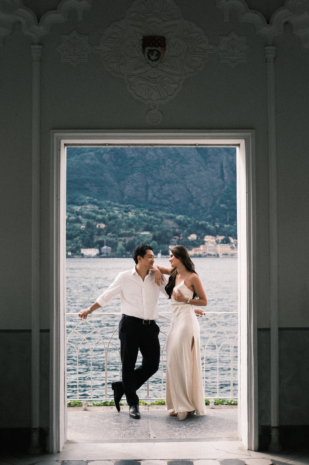 Maria & Scott together in a lakeside doorway